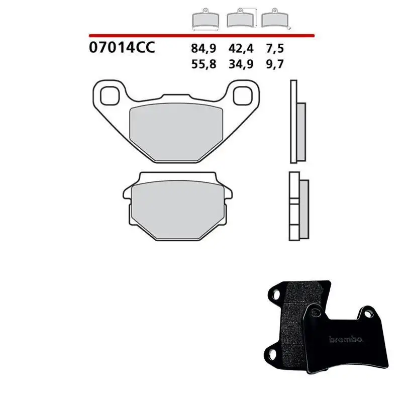 Pastiglie freno posteriori Brembo per peugeot django evasion sbc 125 14-19 - Mescola primo equipaggiamento Scooter 07014