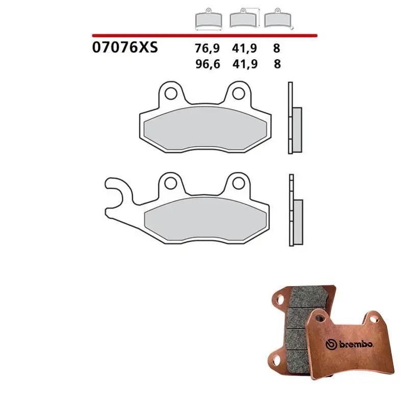 Pastiglie freno posteriori Brembo per Peugeot Geopolis 300 10-11 - Mescola Scooter XS sinterizzata 07076XS