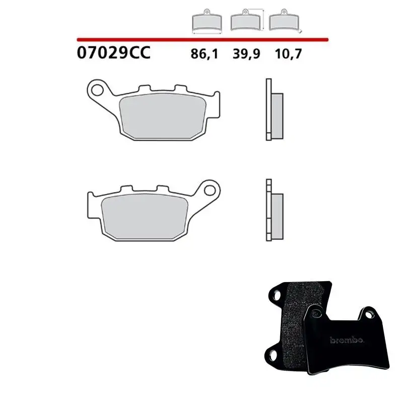 Pastiglie freno posteriori Brembo per peugeot sv 250 01-02 - Mescola primo equipaggiamento Scooter 07029