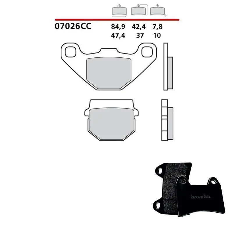 Pastiglie freno posteriori Brembo per quadro quadro 4 350 15-17 - Mescola primo equipaggiamento Scooter 07026