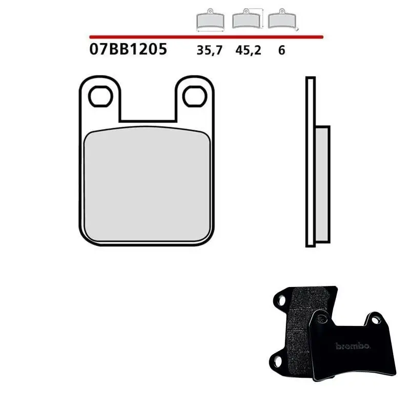 Pastiglie freno posteriori Brembo per rieju rr 125 1997 - Mescola primo equipaggiamento Carbon Ceramica 07BB1205