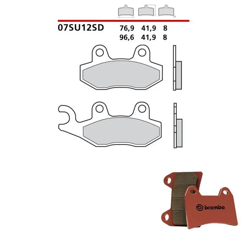 Pastiglie freno posteriori Brembo per Triumph Speed Triple 1050 S ABS 16-20 - Mescola SD sinterizzata 07SU12SD
