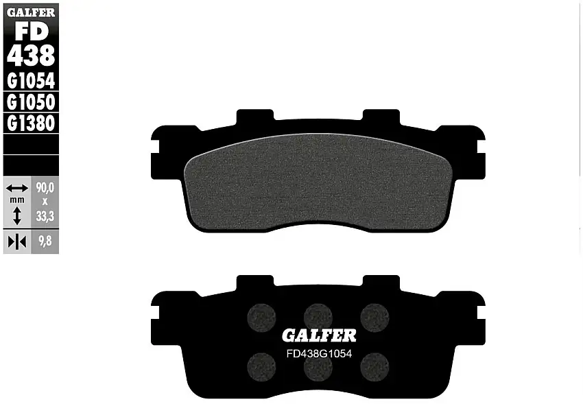 Pastiglie freno posteriori Galfer per Kymco Downtown 125 09-15 - Mescola G1054 semimetallica FD438G1054