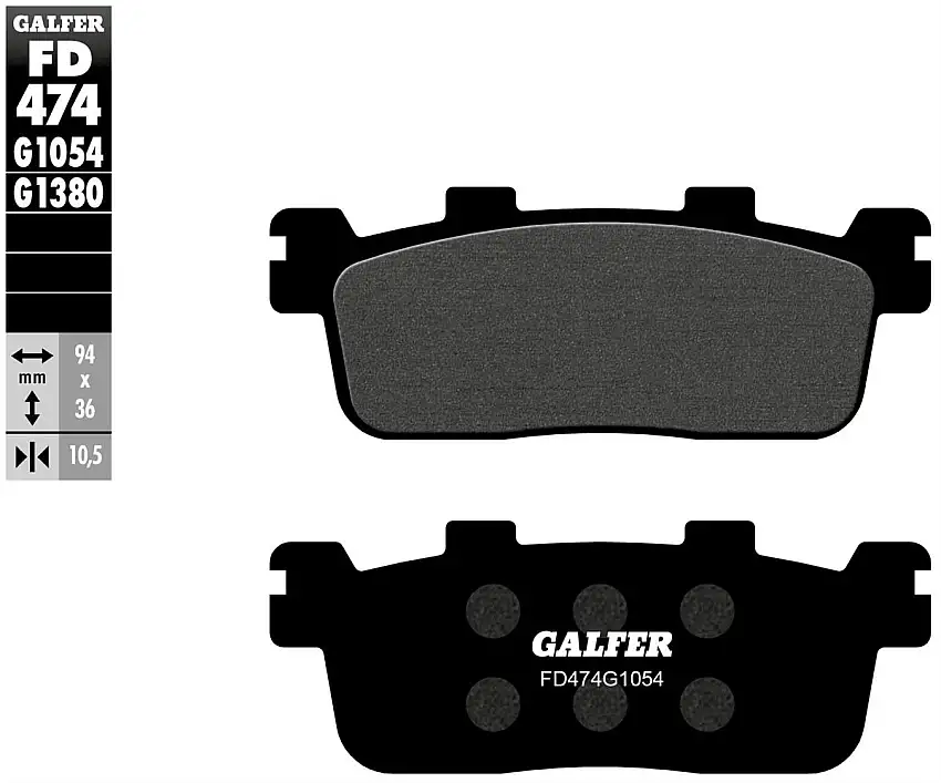 Pastiglie freno posteriori Galfer per Kymco People 250 2005 - Mescola G1054 semimetallica FD474G1054