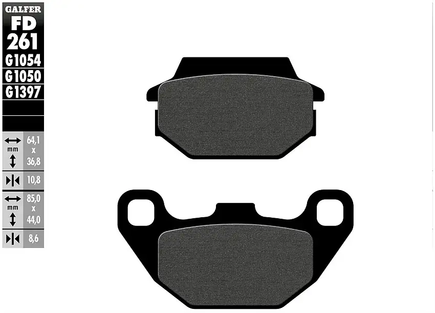 Pastiglie freno posteriori Galfer per kymco super 9 125 2000 - Mescola G1054 semimetallica FD261G1054