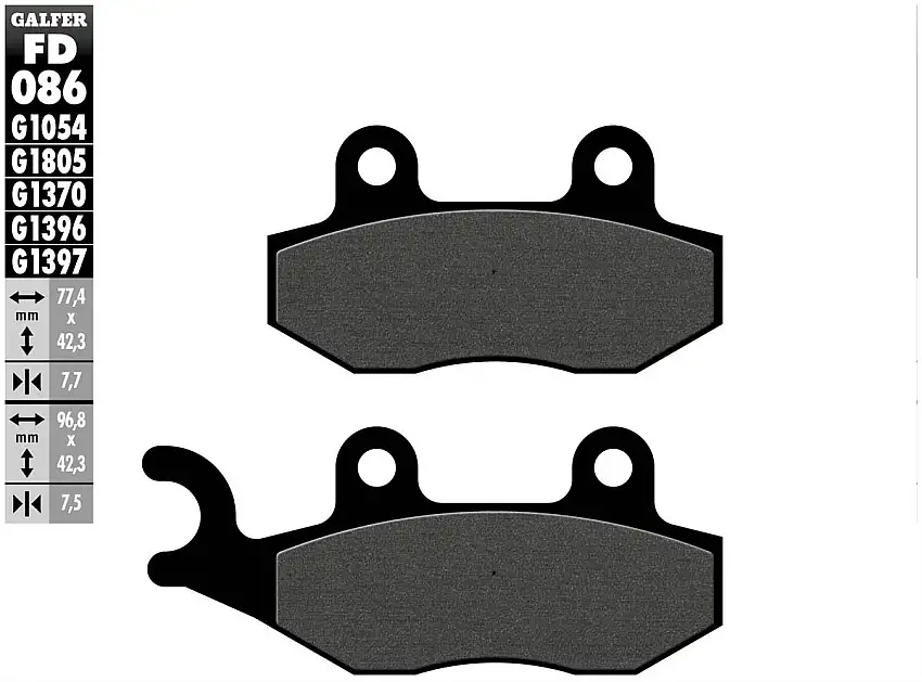 Pastiglie freno posteriori Galfer per peugeot satelis 300i 2013 - Mescola G1054 semimetallica FD086G1054