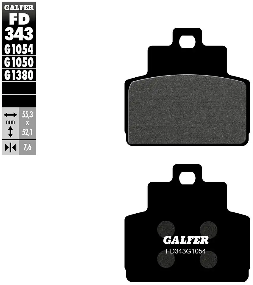 Pastiglie freno posteriori Galfer per Piaggio Vespa GTS 300 Super 09-17 - Mescola G1054 semimetallica FD343G1054