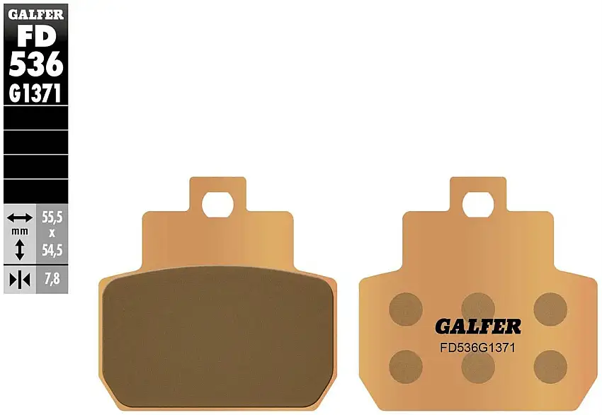 Pastiglie freno posteriori Galfer per Piaggio X9 250 Evolution 2004 - Mescola G1371 sinterizzata strada FD536G1371