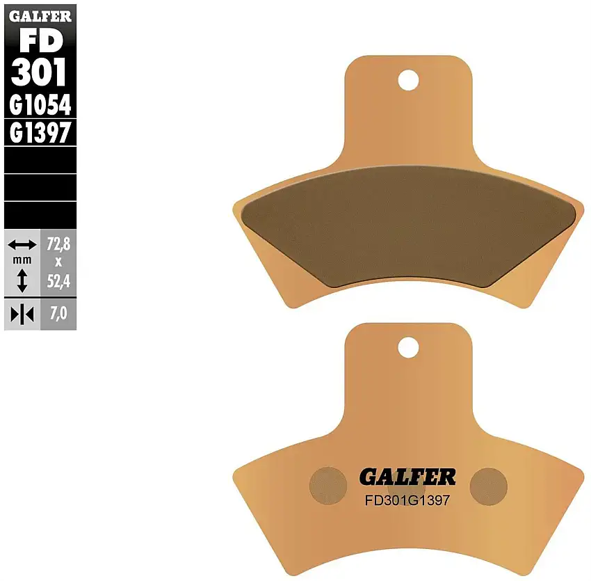 Pastiglie freno posteriori Galfer per polaris trail boss all models 2000 - Mescola G1397 sinterizzata offroad FD301G1397