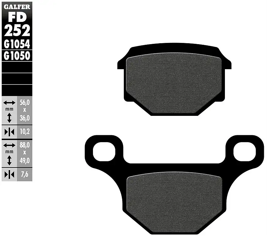 Pastiglie freno posteriori Galfer per rieju marathon pro 125 2009 - Mescola G1054 semimetallica FD252G1054