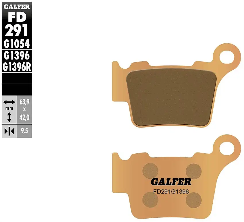 Pastiglie freno posteriori Galfer per Sherco 300 SE 12-14 - Mescola G1396 sinterizzata offroad FD291G1396