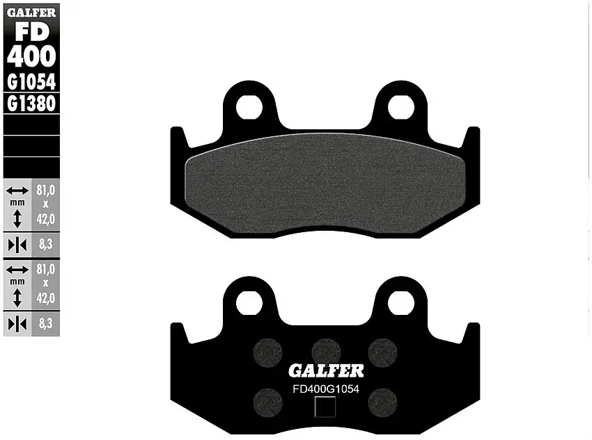 Pastiglie freno posteriori Galfer per Suzuki Burgman 250 98-08 - Mescola G1054 semimetallica FD400G1054
