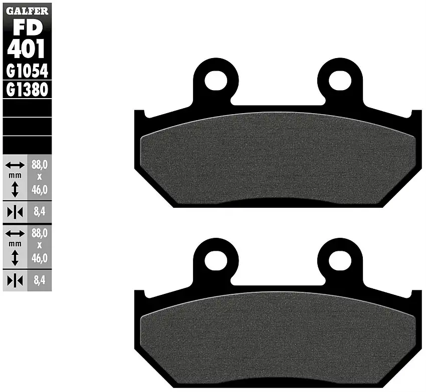 Pastiglie freno posteriori Galfer per Suzuki Burgman 650 02-13 - Mescola G1054 semimetallica FD401G1054