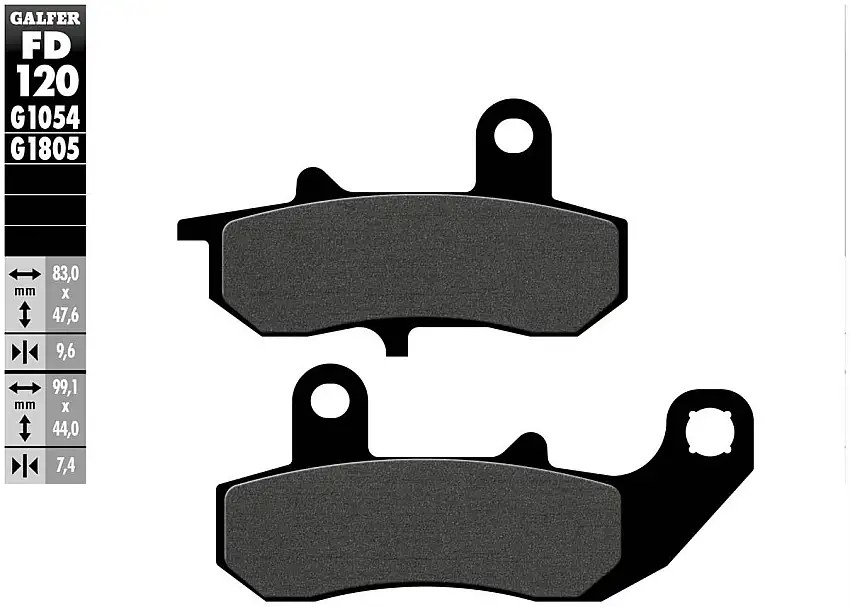 Pastiglie freno posteriori Galfer per suzuki dr 750 big 89-90 - Mescola G1054 semimetallica FD120G1054