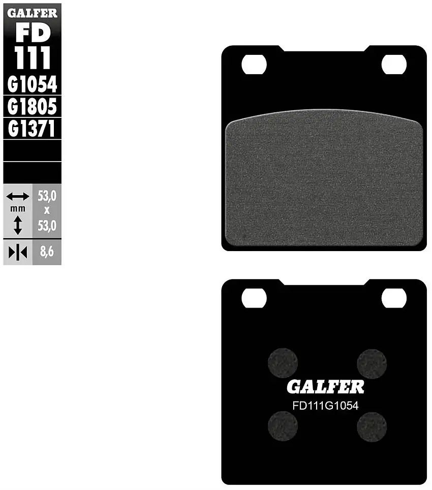 Pastiglie freno posteriori Galfer per Suzuki RG gamma 250 1989 - Mescola G1054 semimetallica FD111G1054