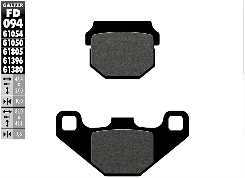 Pastiglie freno posteriori Galfer per Suzuki RM 85 L Ruote Alte 03-04 - Mescola G1054 semimetallica FD094G1054