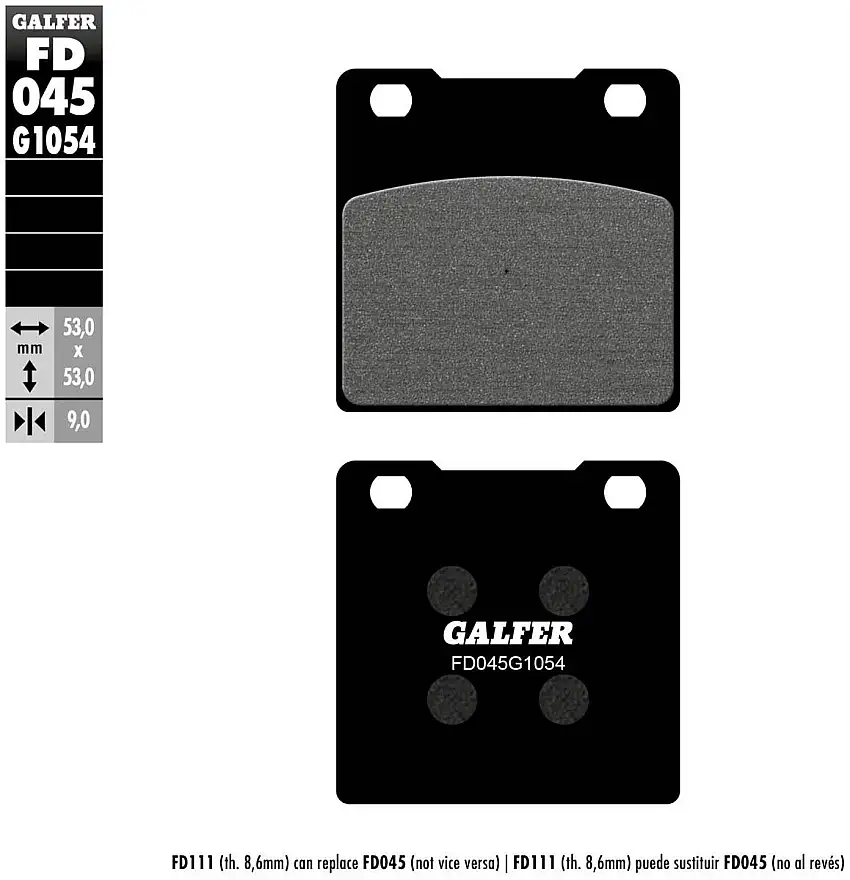 Pastiglie freno posteriori Galfer per suzuki wolf 250 1988 - Mescola G1054 semimetallica FD045G1054