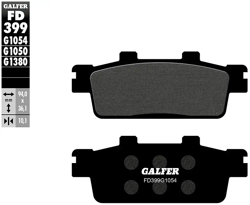 Pastiglie freno posteriori Galfer per sym gts 125 2007 - Mescola G1054 semimetallica FD399G1054
