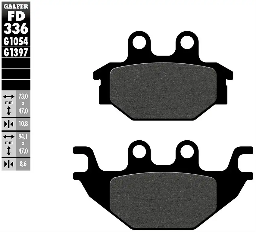 Pastiglie freno posteriori Galfer per sym quadlander 250 2005 - Mescola G1054 semimetallica FD336G1054