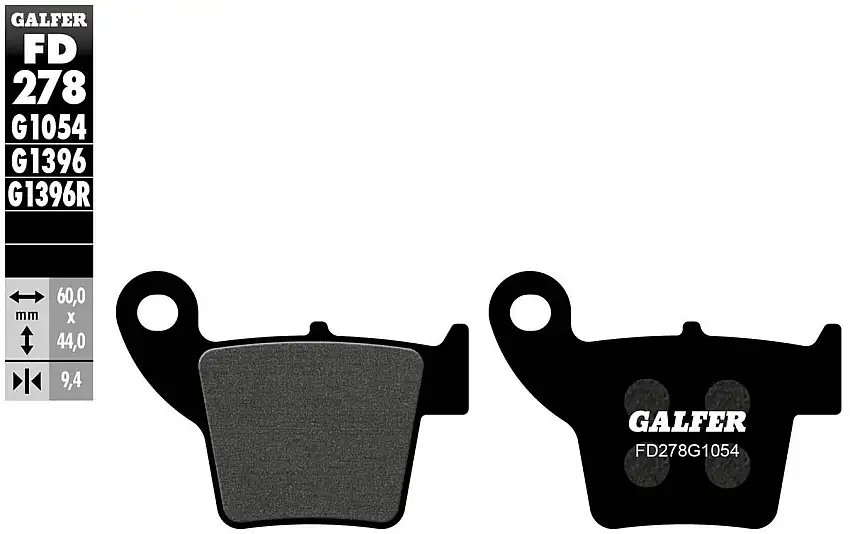 Pastiglie freno posteriori Galfer per TM MX 85 2013 - Mescola G1054 semimetallica FD278G1054