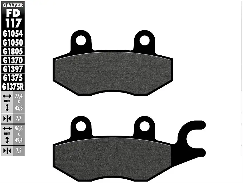 Pastiglie freno posteriori Galfer per triumph thruxton r black 1200 2020 - Mescola G1054 semimetallica FD117G1054