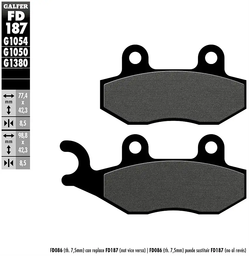 Pastiglie freno posteriori Galfer per Triumph Tiger 1200 Explorer XC 16-17 - Mescola G1054 semimetallica FD187G1054