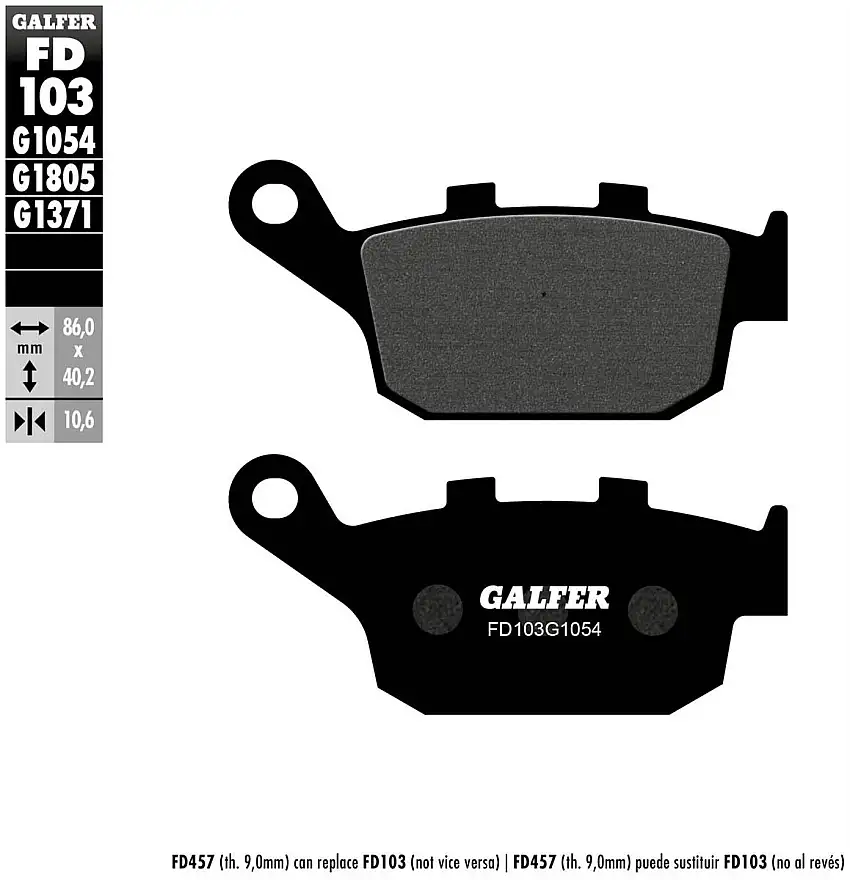 Pastiglie freno posteriori Galfer per Triumph Tiger 800 XR 2011 - Mescola G1054 semimetallica FD103G1054