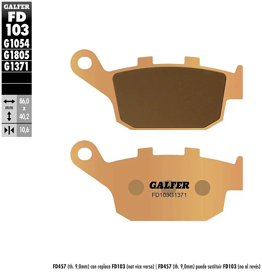 Pastiglie freno posteriori Galfer per Voge Trofeo 500 AC 2022 - Mescola G1371 sinterizzata strada FD103G1371