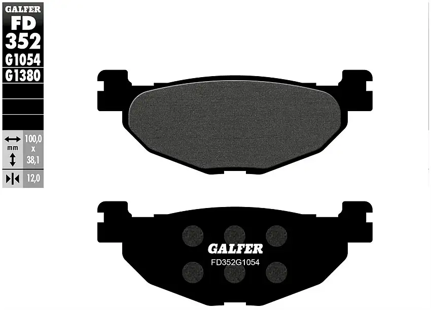 Pastiglie freno posteriori Galfer per Yamaha Majesty 400 04-05 - Mescola G1054 semimetallica FD352G1054
