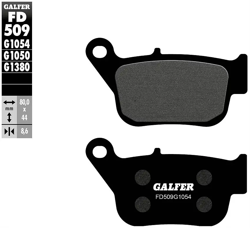 Pastiglie freno posteriori Galfer per Yamaha X-Max 250 14-17 - Mescola G1054 semimetallica FD509G1054