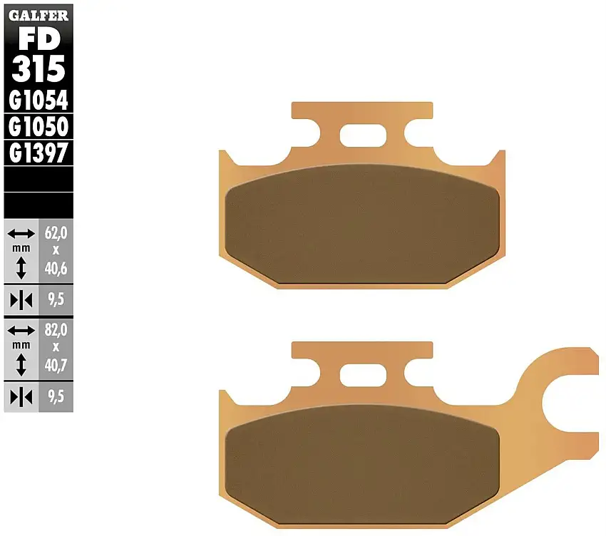 Pastiglie freno posteriori Galfer per yamaha yfm 400 fgw grizzly 2007 - Mescola G1397 sinterizzata offroad FD315G1397