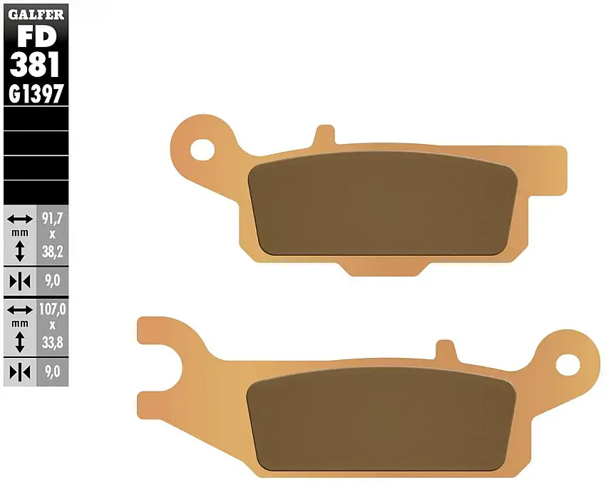 Pastiglie freno posteriori Galfer per yamaha yfm 550 grizzly der./right 2009 - Mescola G1397 sinterizzata offroad FD381G1397