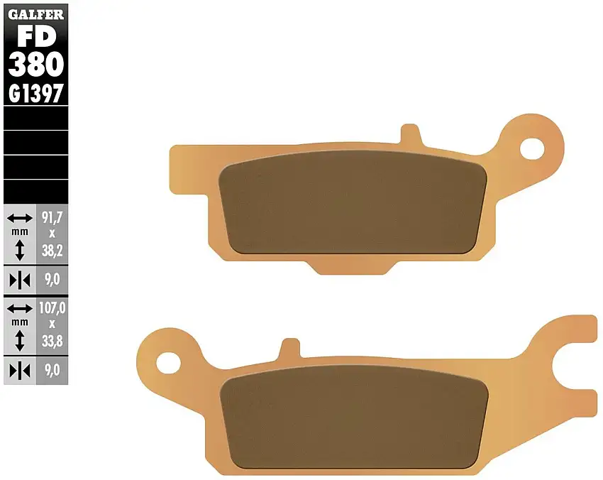 Pastiglie freno posteriori Galfer per yamaha yfm 550 grizzly izq./left 2009 - Mescola G1397 sinterizzata offroad FD380G1397