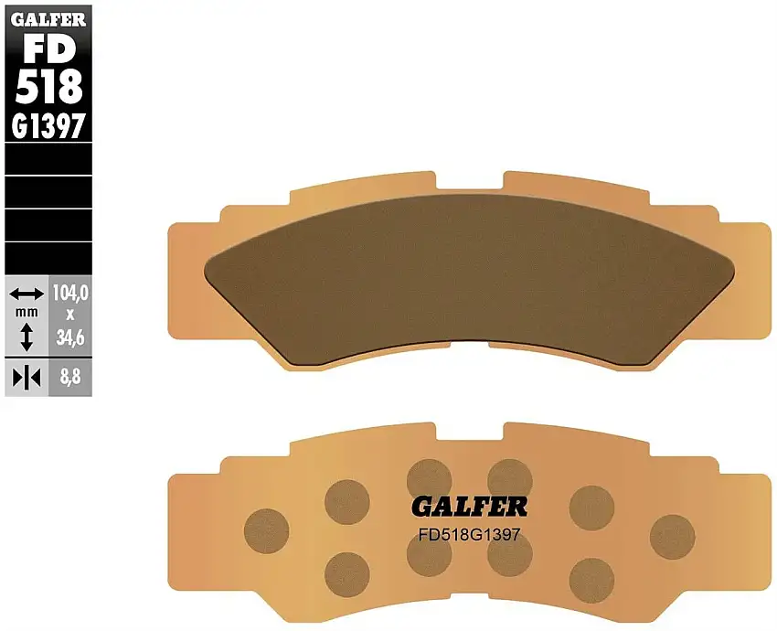 Pastiglie freno posteriori Galfer per yamaha yxz 1000 r ss se 2016 - Mescola G1397 sinterizzata offroad FD518G1397