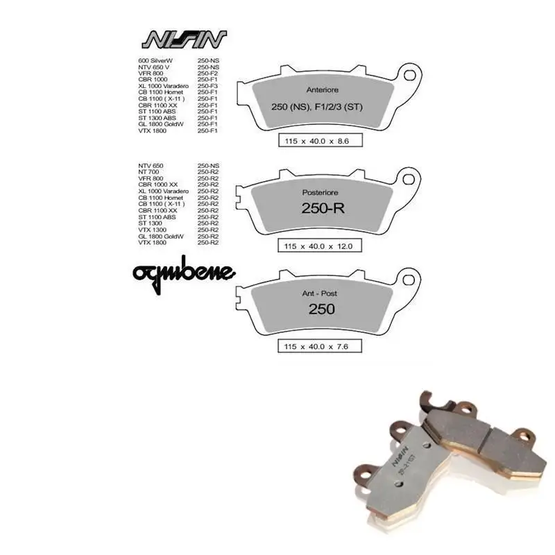 Pastiglie freno posteriori Nissin per Honda Deauville NT 700 06-09 - Mescola Sinterizzata ST/MX 03 442P250R2