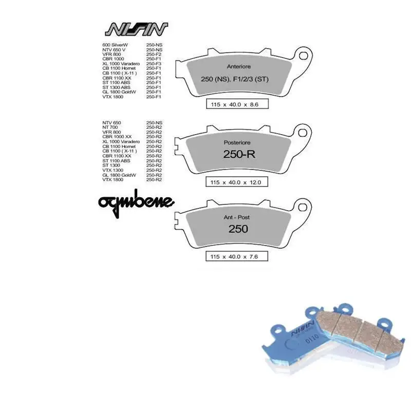 Pastiglie freno posteriori Nissin per Honda VFR 800 98-13 - Mescola Organica NS 04 442P25004