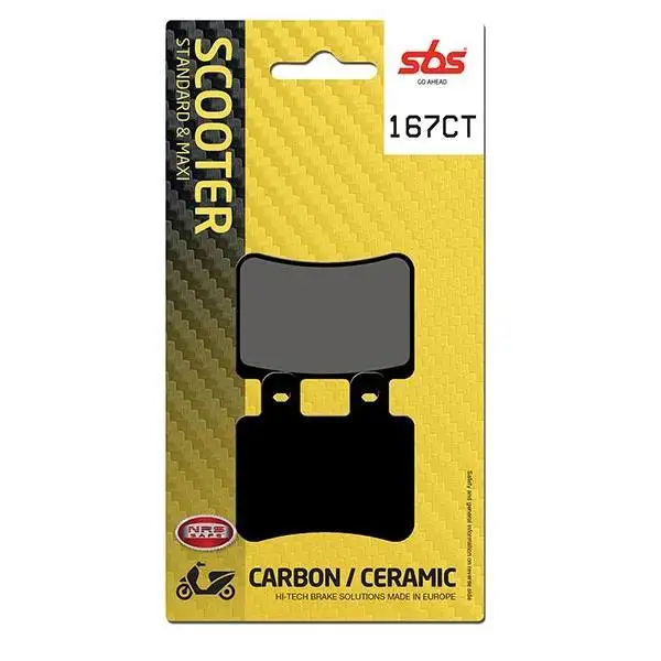 Pastiglie freno posteriori SBS per Derbi Senda 125 SM Baja 4T 06-13 - Mescola CT Carbon Ceramica Scooter 167CT