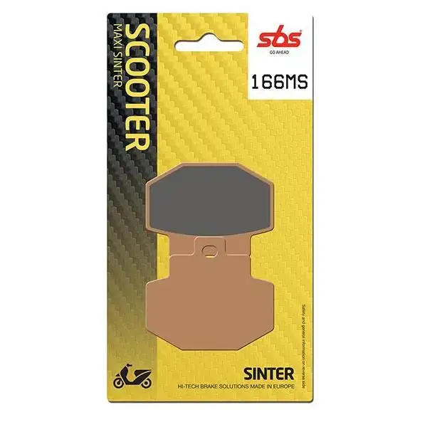 Pastiglie freno posteriori SBS per Piaggio Vespa GTS 300 14-16 - Mescola MS Sinterizzata Scooter 166MS
