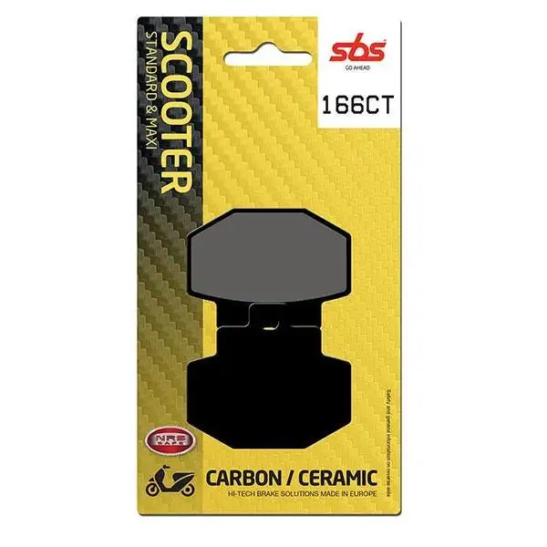 Pastiglie freno posteriori SBS per Piaggio Vespa GTS 300 Super Sport 10-16 - Mescola CT Carbon Ceramica Scooter 166CT