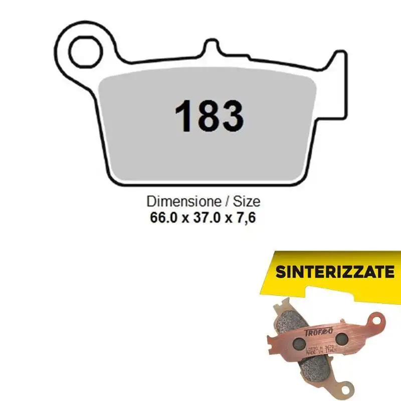 Pastiglie freno posteriori Trofeo by Ognibene per beta rr 50 supermotard alu 03-06 - Mescola Sinterizzata 01 43018301