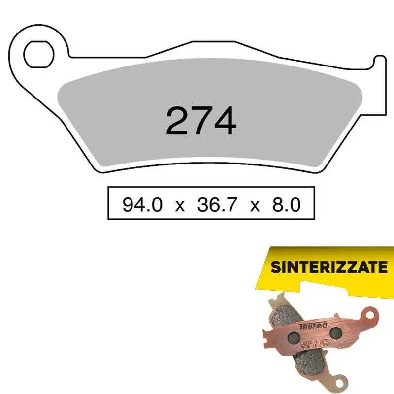 Pastiglie freno posteriori Trofeo by Ognibene per BMW K 1200 GT ABS (Con ABS Integrale) 2008 - Mescola Sinterizzata 01 43027401