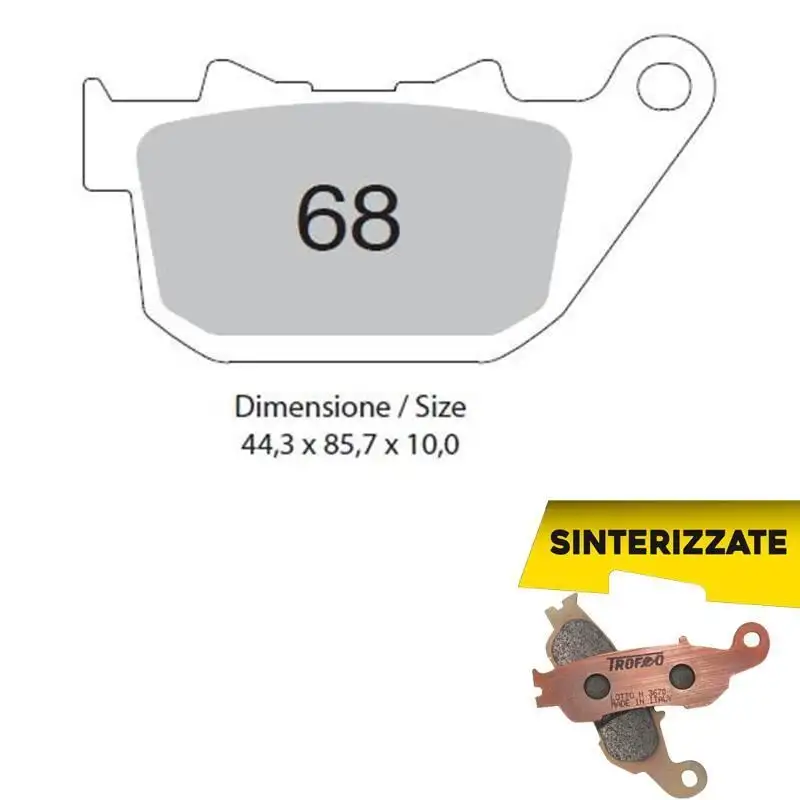 Pastiglie freno posteriori Trofeo by Ognibene per harley davidson xl 883 n iron 2013 - Mescola Sinterizzata 01 43006801