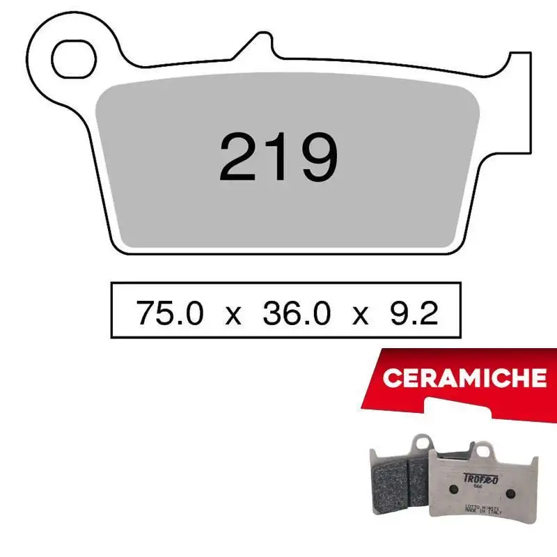 Pastiglie freno posteriori Trofeo by Ognibene per Honda CR 80 92-01 - Mescola Ceramica 43021907