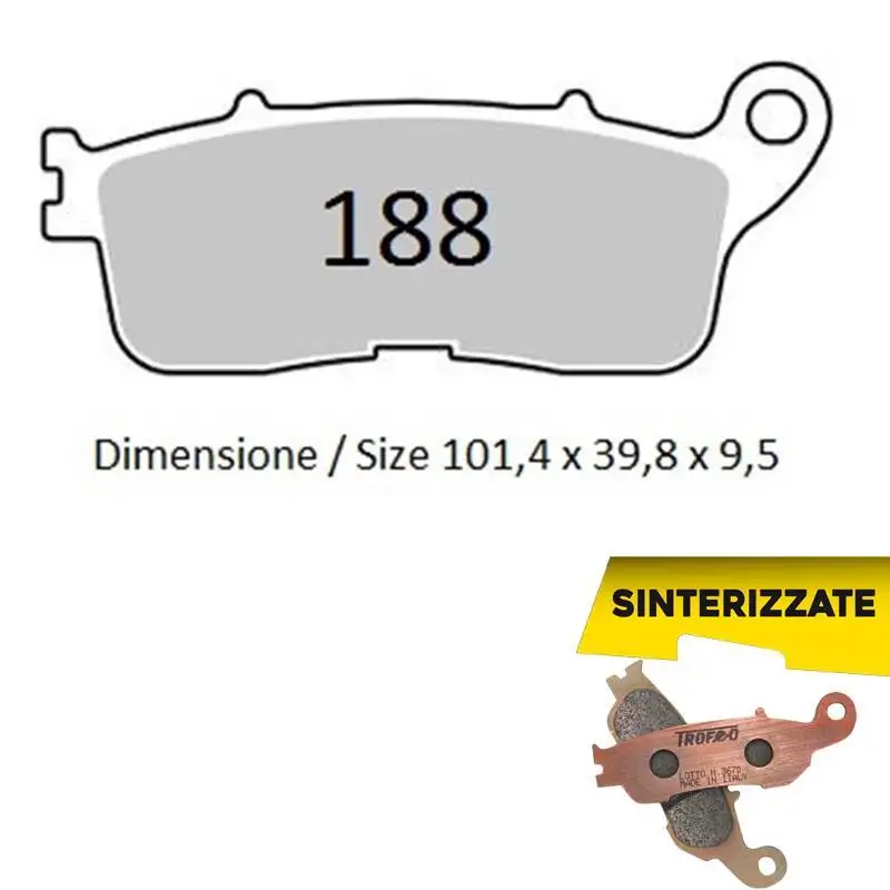 Pastiglie freno posteriori Trofeo by Ognibene per Honda Crosstourer 1200 12-25 - Mescola Sinterizzata 01 43018801
