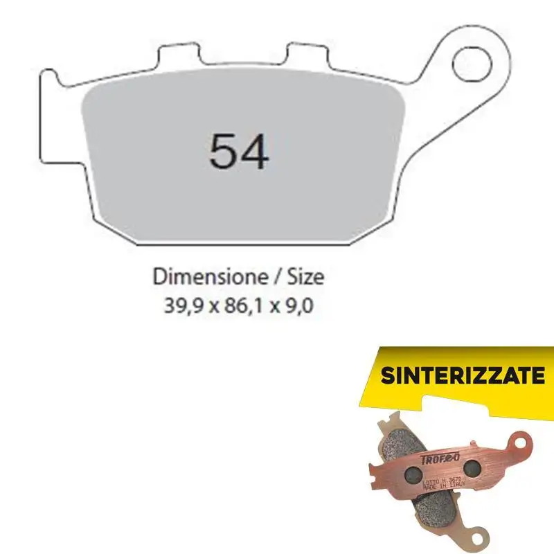 Pastiglie freno posteriori Trofeo by Ognibene per Honda NC 750 S 14-20 - Mescola Sinterizzata 01 43005401