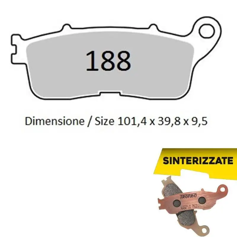 Pastiglie freno posteriori Trofeo by Ognibene per honda vfr 1200 f (dct) 2010 - Mescola Sinterizzata 01 43018801