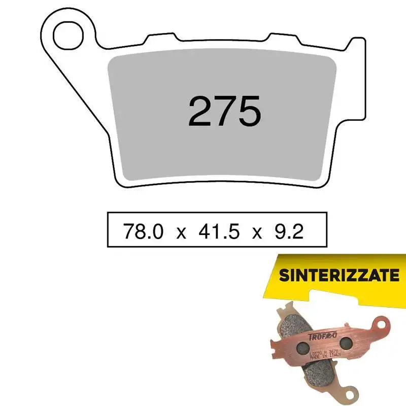 Pastiglie freno posteriori Trofeo by Ognibene per Husqvarna TC 250 02-03 - Mescola Sinterizzata 01 43027501