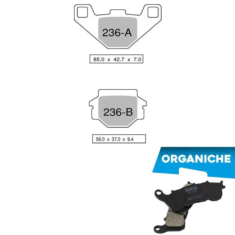 Pastiglie freno posteriori Trofeo by Ognibene per Husqvarna WR 125 91-97 - Mescola Organica 00 43023600