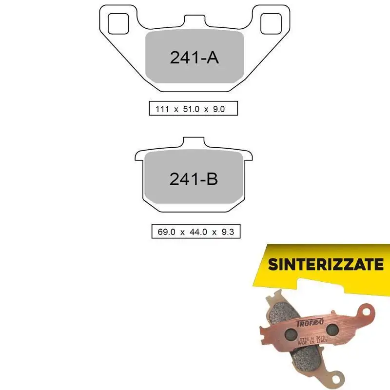 Pastiglie freno posteriori Trofeo by Ognibene per kawasaki gpz 400 85-86 - Mescola Sinterizzata 01 43024101