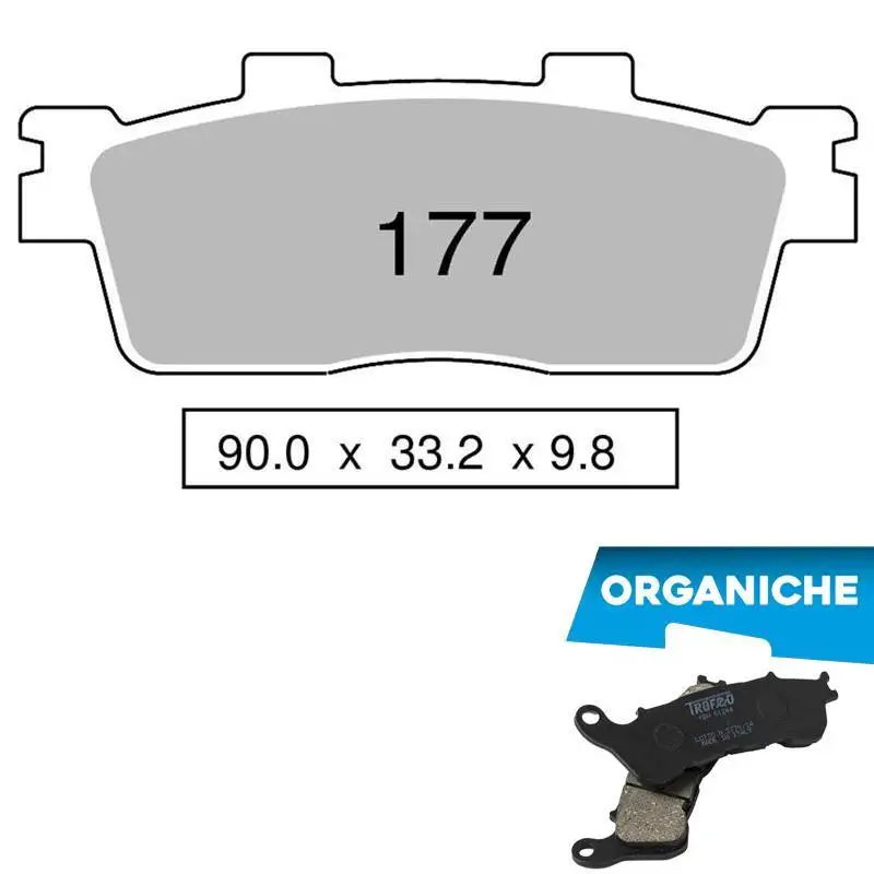 Pastiglie freno posteriori Trofeo by Ognibene per Kawasaki J 300 14-15 - Mescola Organica 00 43017700